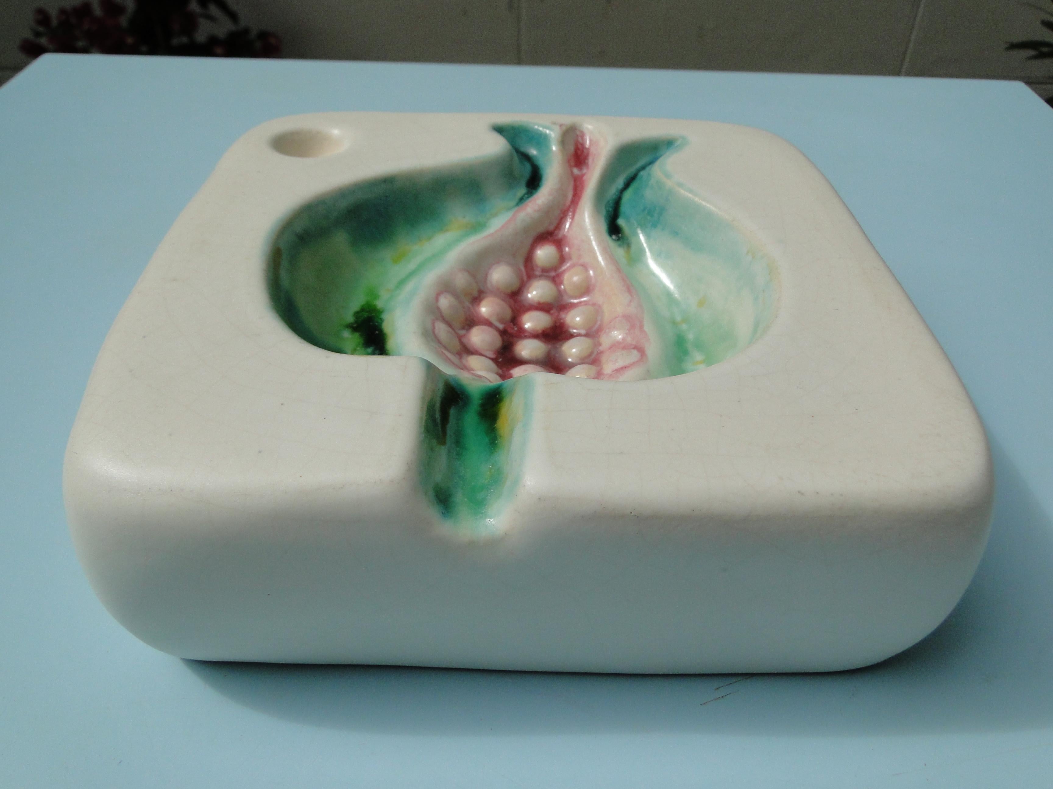 Mid-Century Modern Fig Ceramic Dish Georges Jouve France For Sale