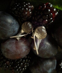 Zeitgenössische Fächerohrringe aus Sterlingsilber mit Rauchquarzen des Künstlers