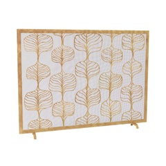 Fig Leaf Fireplace Screen in Brilliant Gold