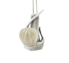 Featured in Vogue Fig Pendant Necklace in Sterling Silver with Smoky Quartz