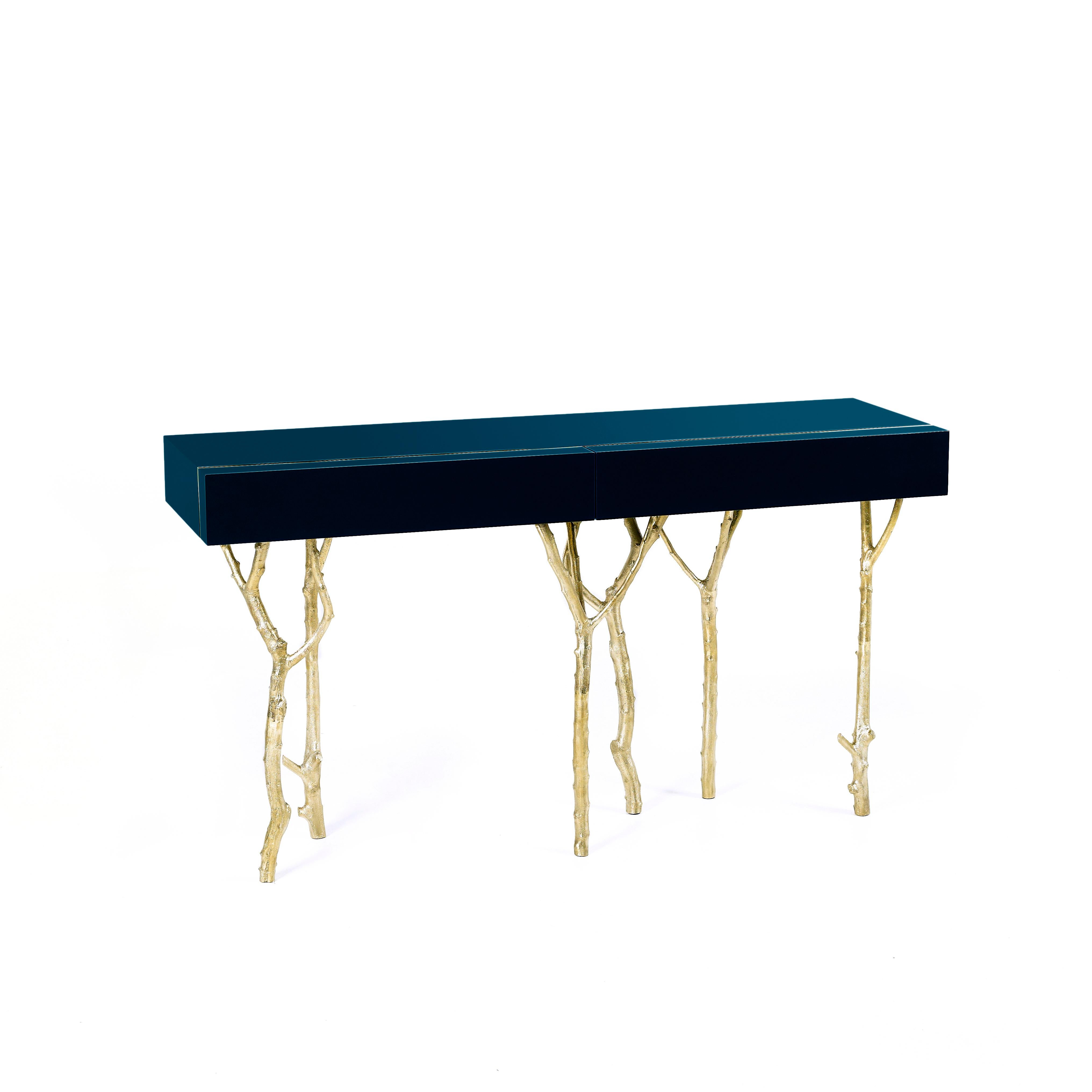 Veneer Fig Tree Console by Ginger & Jagger For Sale
