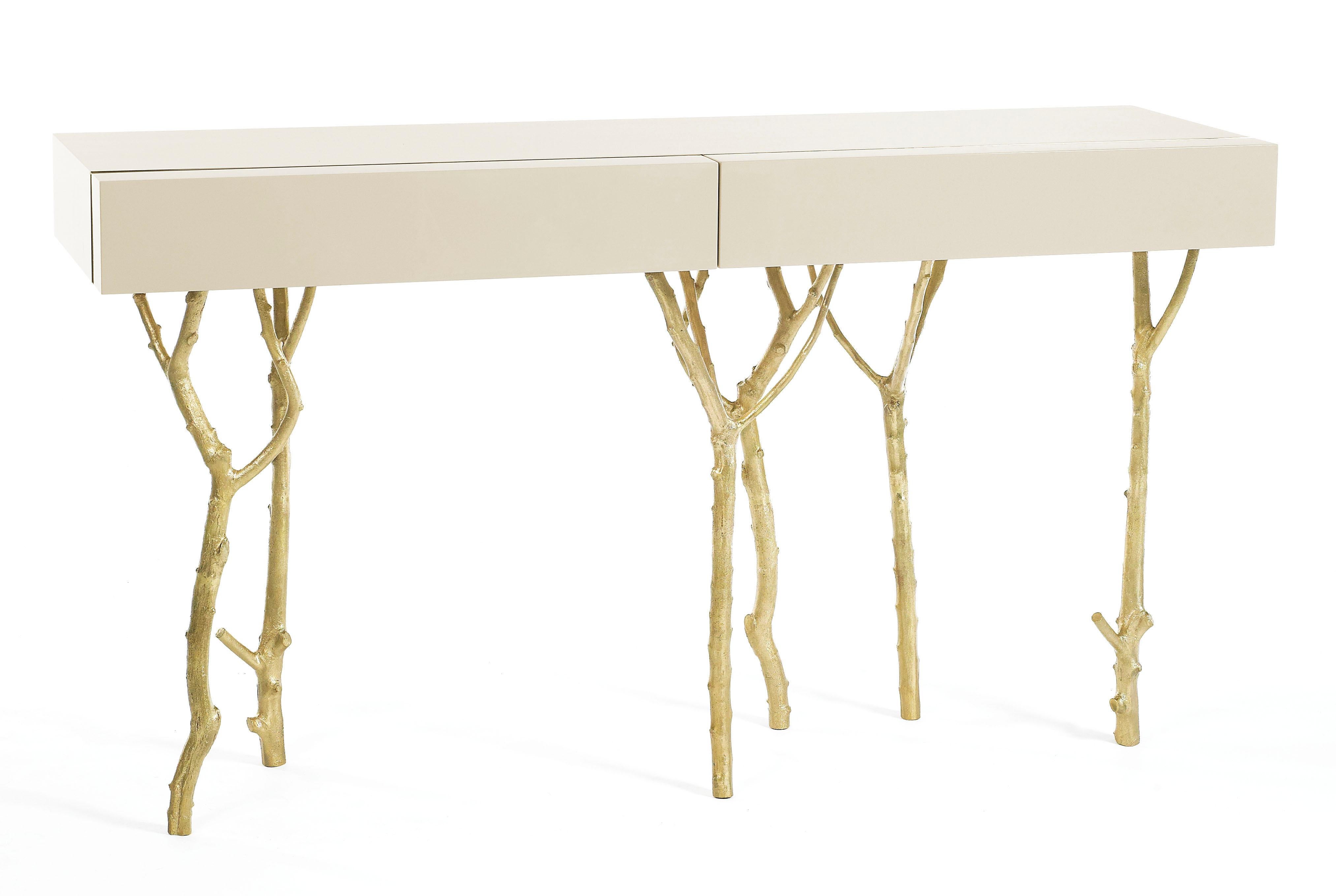 Veneer Fig Tree Console by Ginger & Jagger For Sale