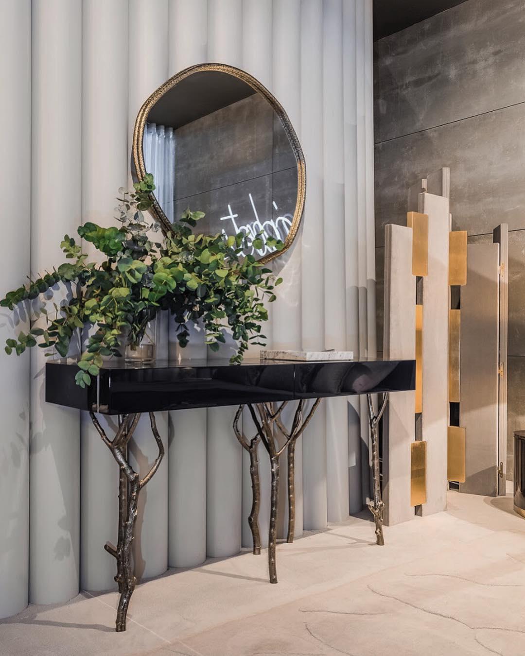 Fig Tree Designer Console In Custom Lacquer Top & Cast Brass Legs For Sale 6