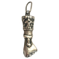 Mano Figa Fleur-De-Lis Amulet Silver Charm Pendant