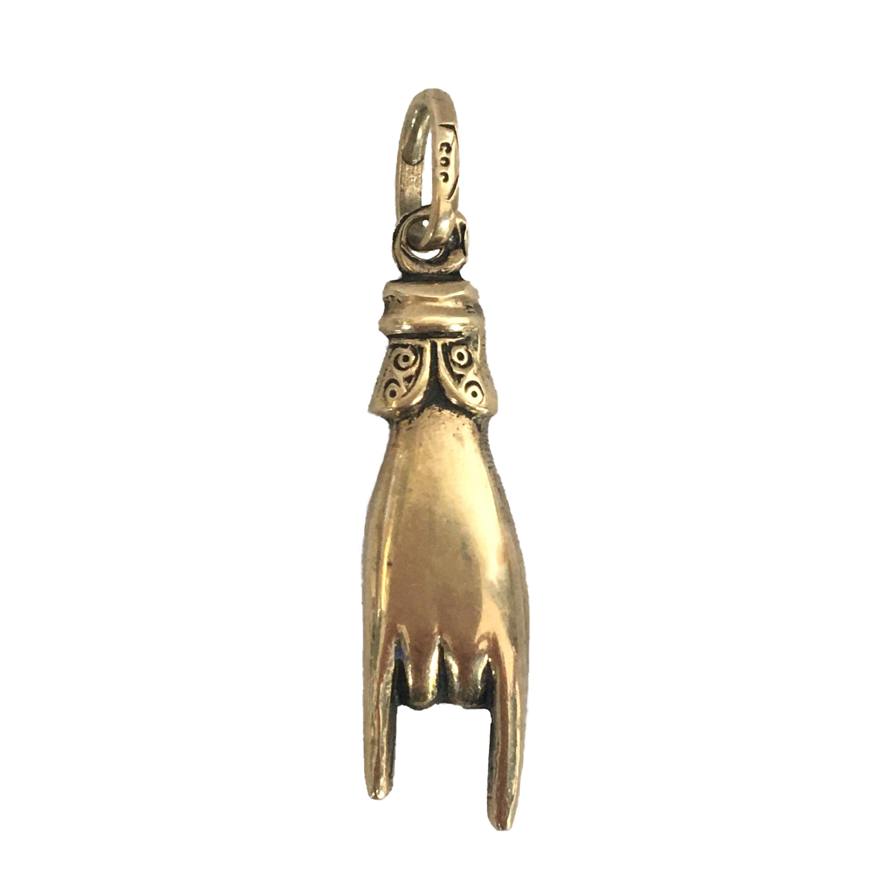 Figa Mano Cornuto Amulet and 14k Gold Charm at 1stDibs | mano cornuto  meaning