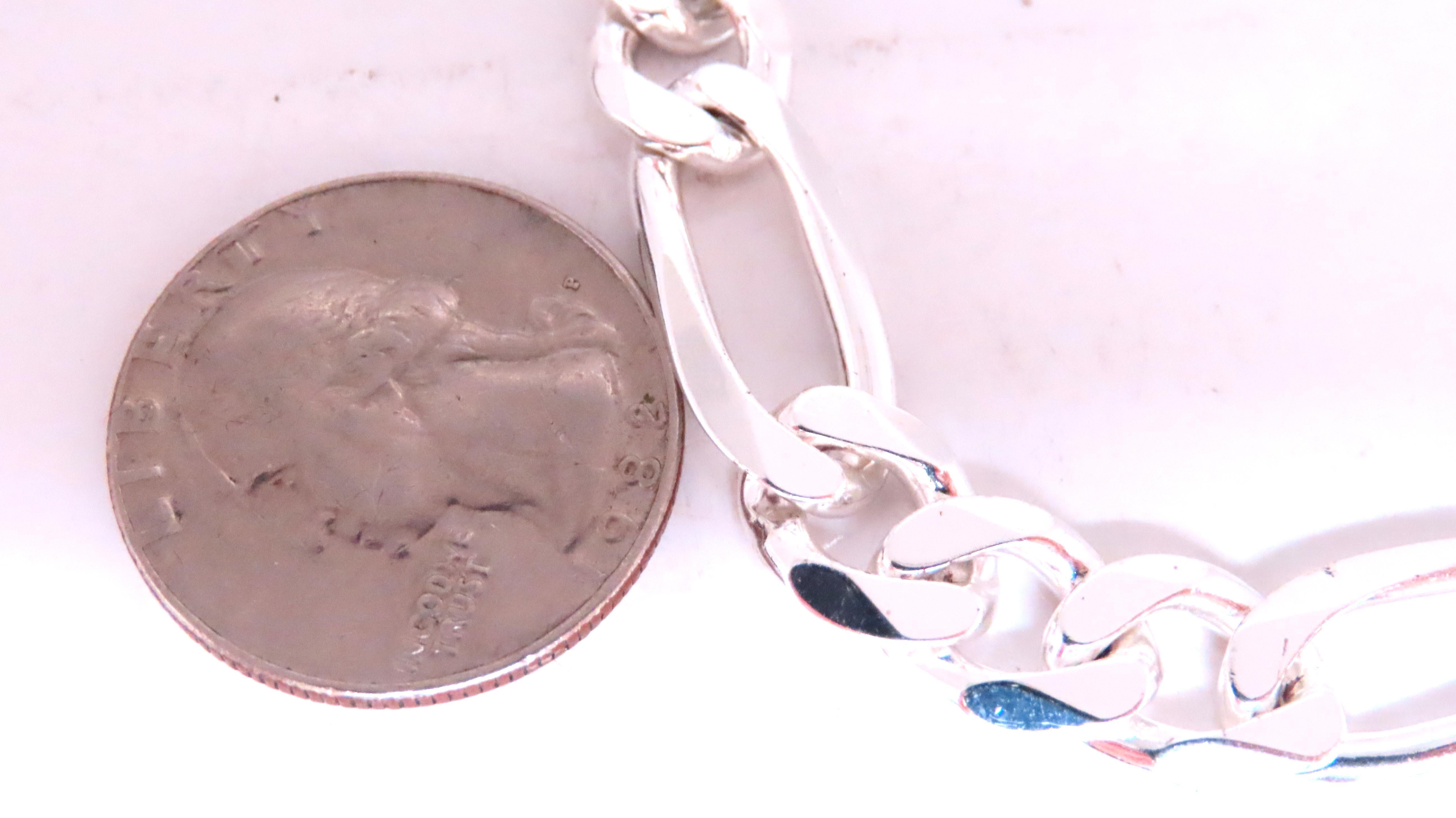 Classic Figaro Bracelet.
Link 9.5mm
24 grams 
8.25 inch long