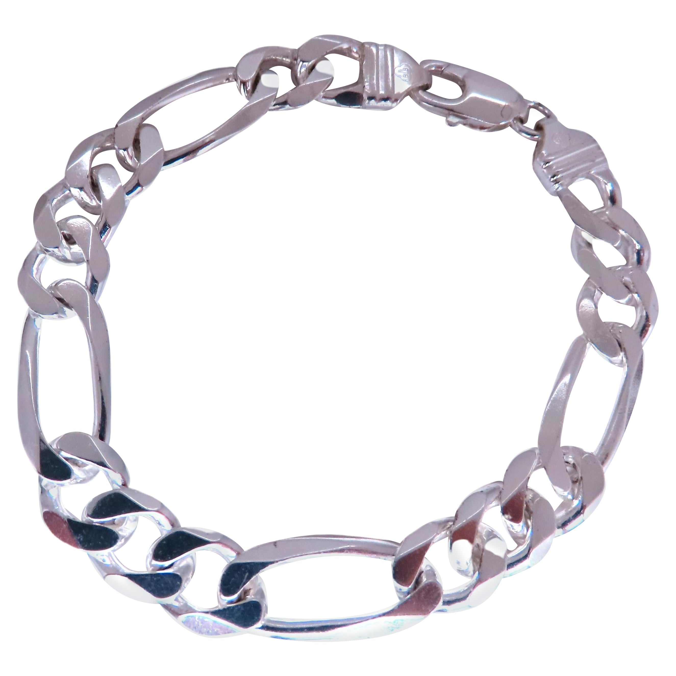 Figaro Bracelet 9.5mm Sterling Silver 8.25inch 12444*
