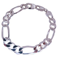 Figaro Bracelet 9.5mm Sterling Silver 8.25inch 12444*