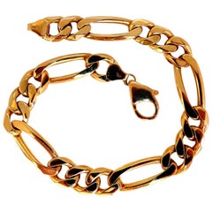 Bracelet unisexe Figaro à maillons en or 14 carats, 29 grammes
