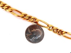 Figaro Link Armband aus 14-Karat-Gold, 8,5 Zoll, 8,7 mm, 29 Gramm, Unisex, 11090**