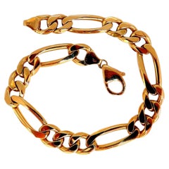 Figaro Link 14kt Gold Bracelet 8.5 inch 8.7mm 29 Gram Unisex 11090**