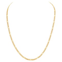 Vintage Figaro Link Chain Necklace in 18k Yellow Gold