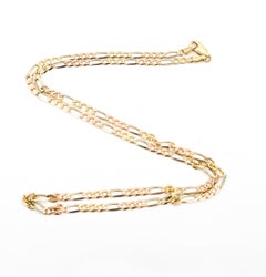 Figaro Link Necklace in 14k Two-Tone Gold