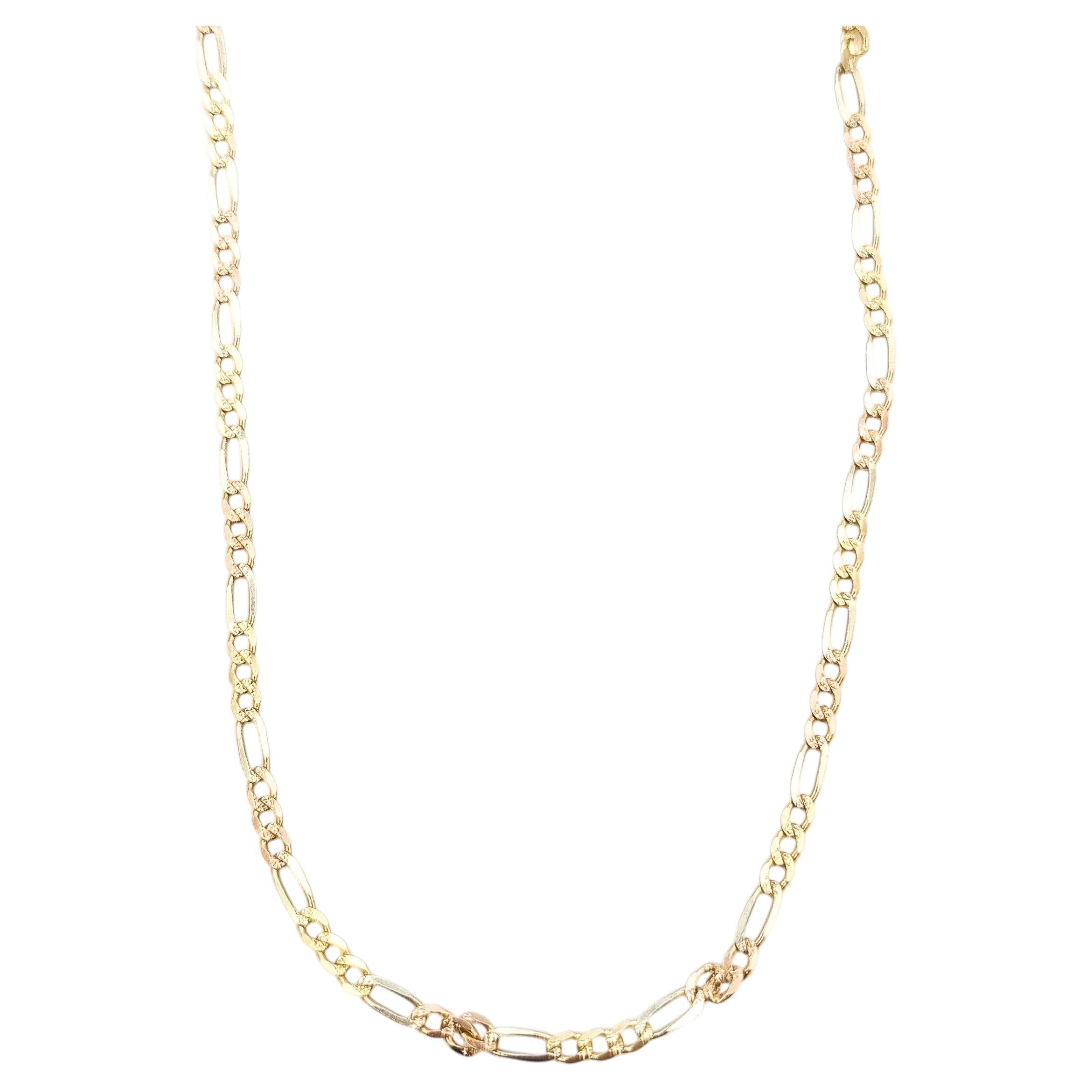 Collana A Link Figaro in oro bicolore 14 carati