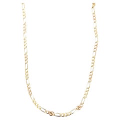 Figaro Link Necklace in 14k Two-Tone Gold