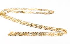 Figaro Link Necklace in 14k Yellow Gold