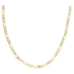 Figaro Link Necklace in 14k Yellow Gold