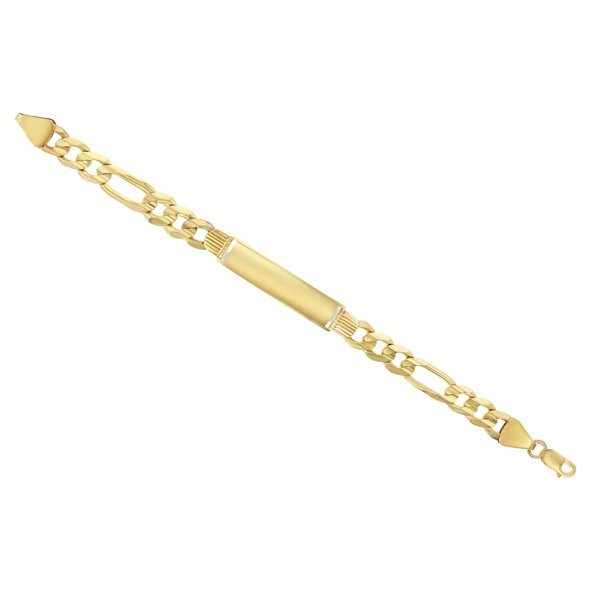 Bracelet ID Figaro en or massif