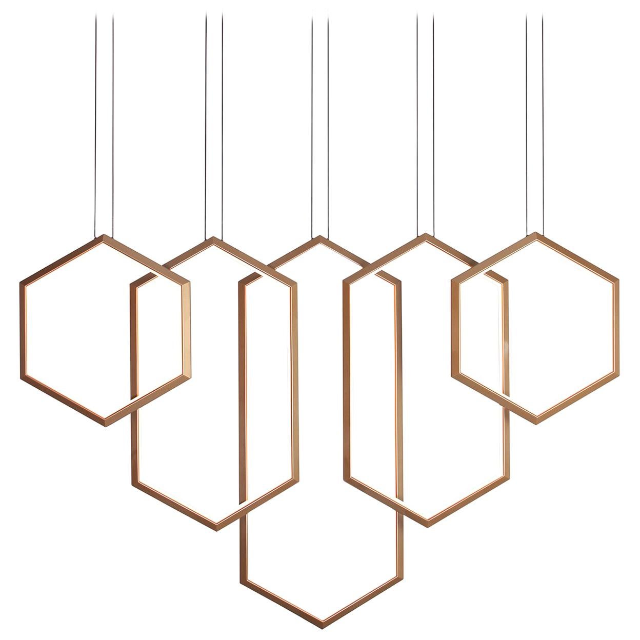 Figaro V, lampadario lineare geometrico moderno a LED in vendita