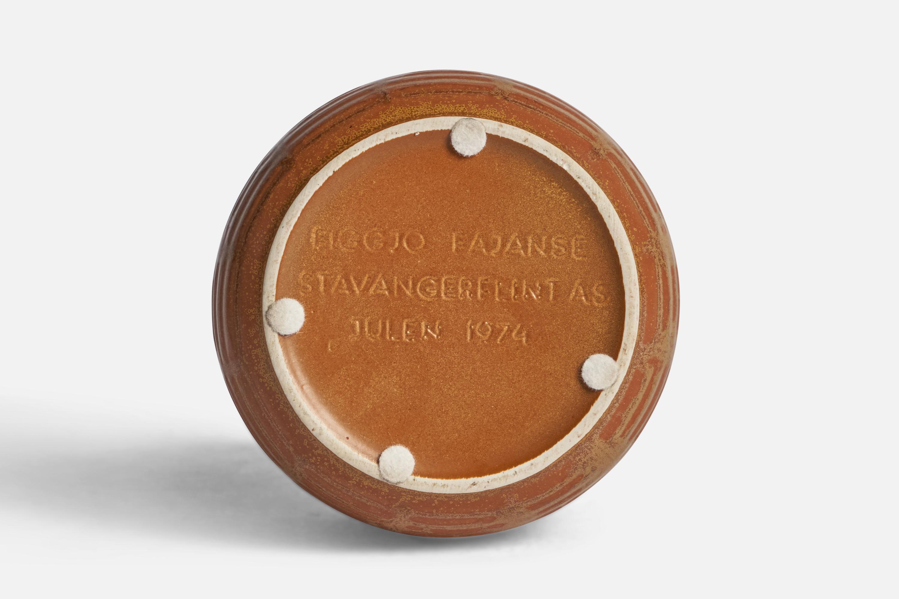 Late 20th Century Figgjo Fajanse, Vase, Ceramic, Norway, 1974 For Sale
