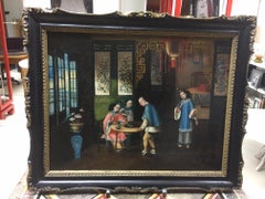 ''Fight of Birds'' Chinese Interior Scene, 19th Century