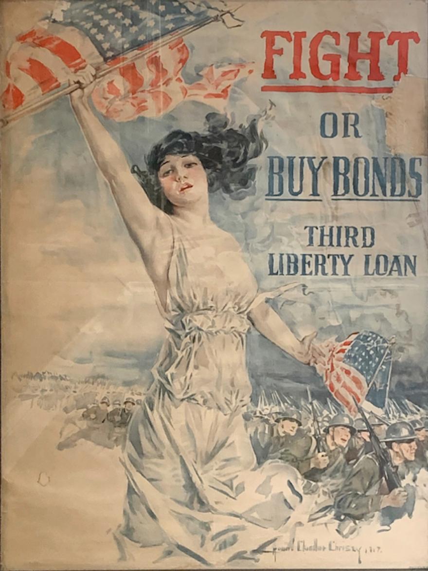 „Fight Or Buy Bonds. WWI-Poster „ Third Liberty Loan“, WWI-Poster von Howard Chandler Christy (amerikanisch) im Angebot