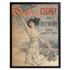 Retro "Fight Or Buy Bonds. Third Liberty Loan" WWI Poster by Howard Chandler Christy