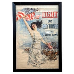 "Fight or Buy Bonds." Vintage WWI Poster by Howard Chandler Christy, 1917