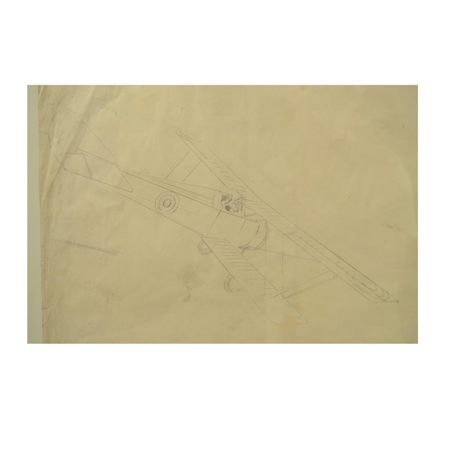 ww1 biplane drawing
