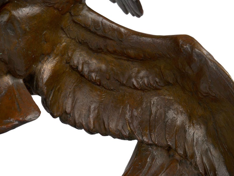“Fighting Eagles” Modernist Art Deco Bronze Sculpture by Maximilien Fiot & Susse For Sale 8