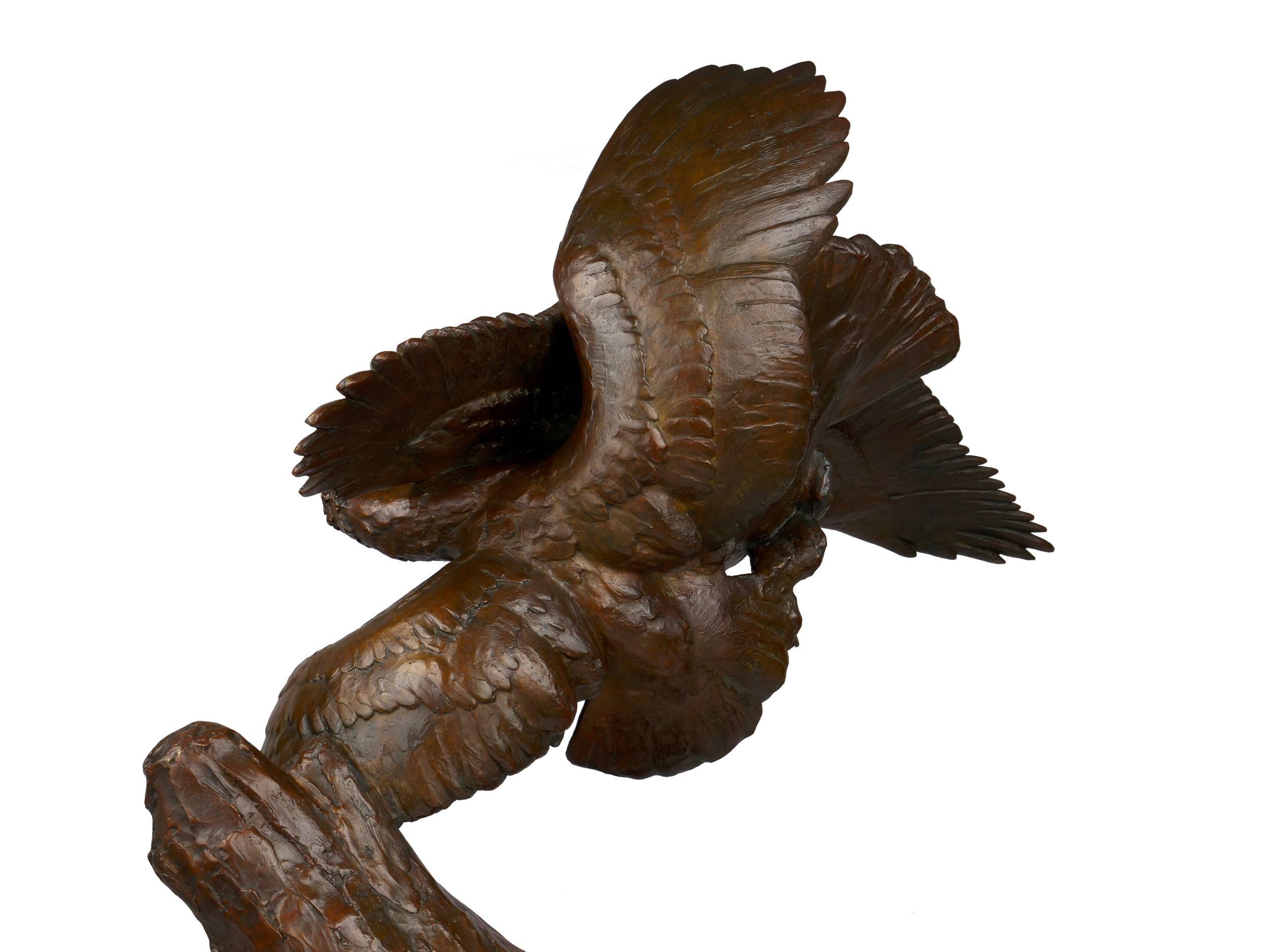 “Fighting Eagles” Modernist Art Deco Bronze Sculpture by Maximilien Fiot & Susse For Sale 12