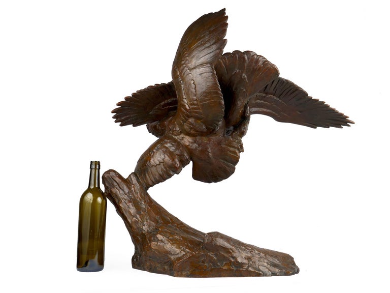 French “Fighting Eagles” Modernist Art Deco Bronze Sculpture by Maximilien Fiot & Susse For Sale