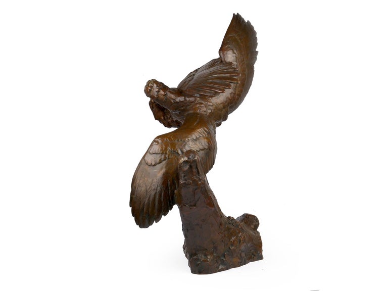 “Fighting Eagles” Modernist Art Deco Bronze Sculpture by Maximilien Fiot & Susse In Good Condition For Sale In Shippensburg, PA