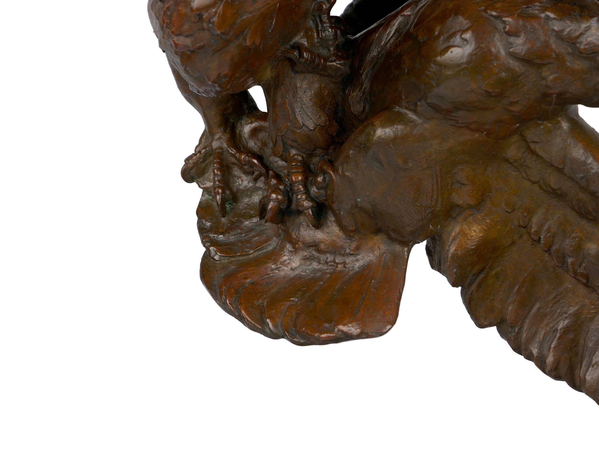 “Fighting Eagles” Modernist Art Deco Bronze Sculpture by Maximilien Fiot & Susse For Sale 3