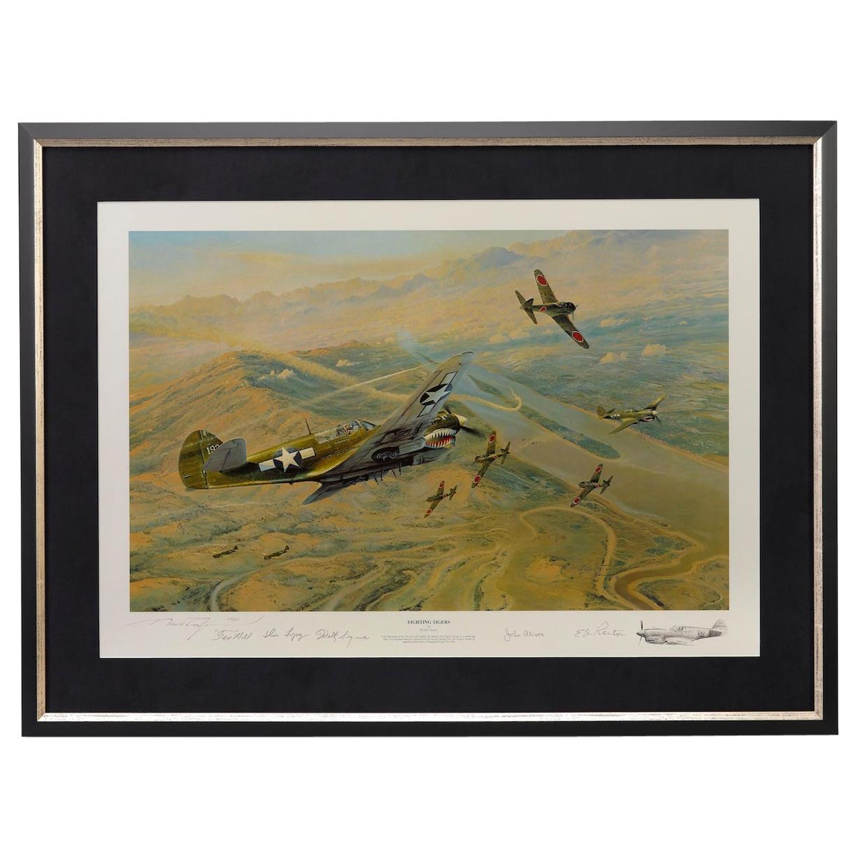 "Fighting Tigers" by Robert Taylor, Autographed by Six WWII Pilots, 1996