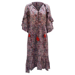 Robe bohème imprimée « Figue » en viscose multicolore