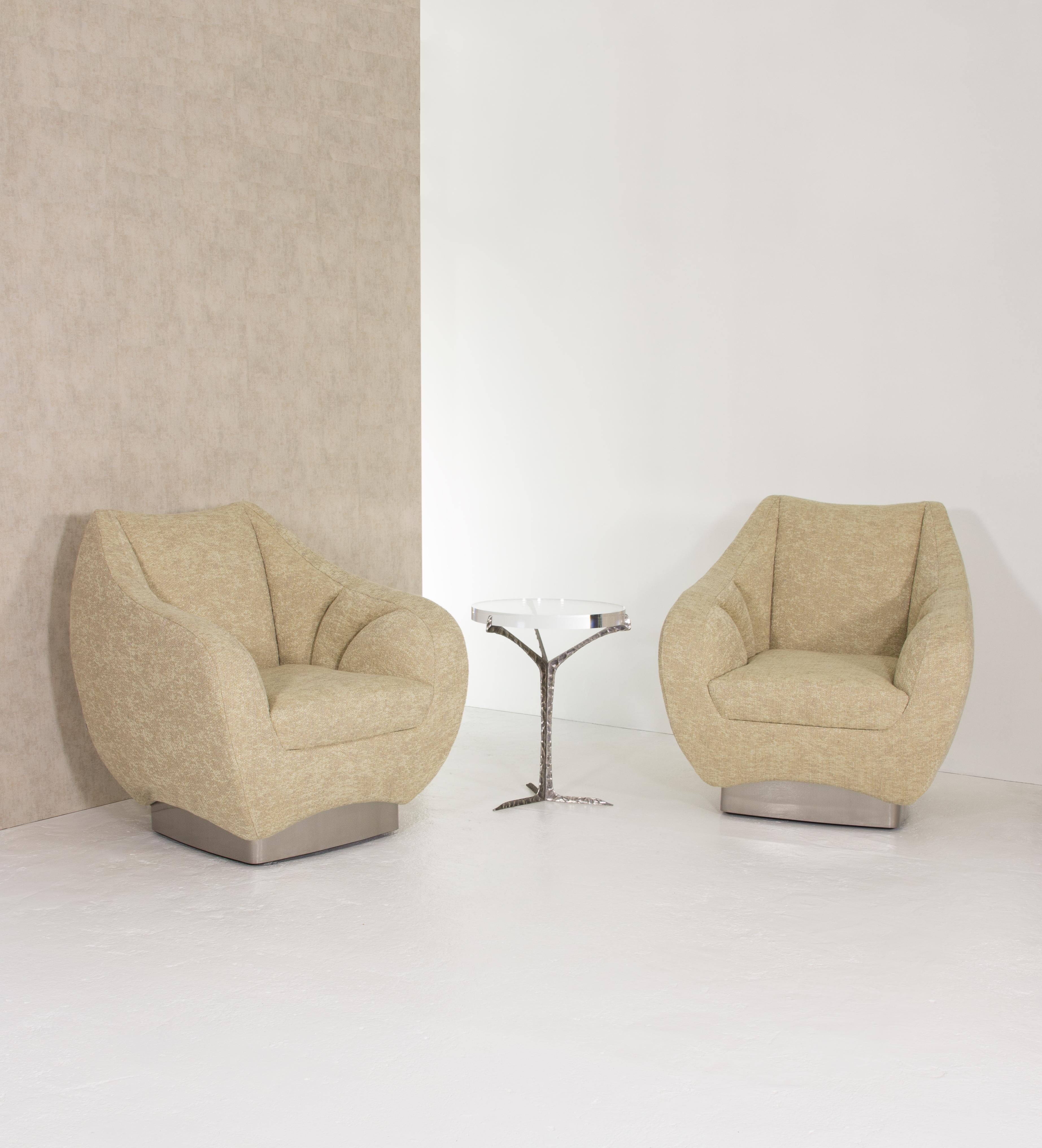 Brossé Fauteuil Figueroa, Mélangé et Acier, InsidherLand de Joana Santos Barbosa en vente