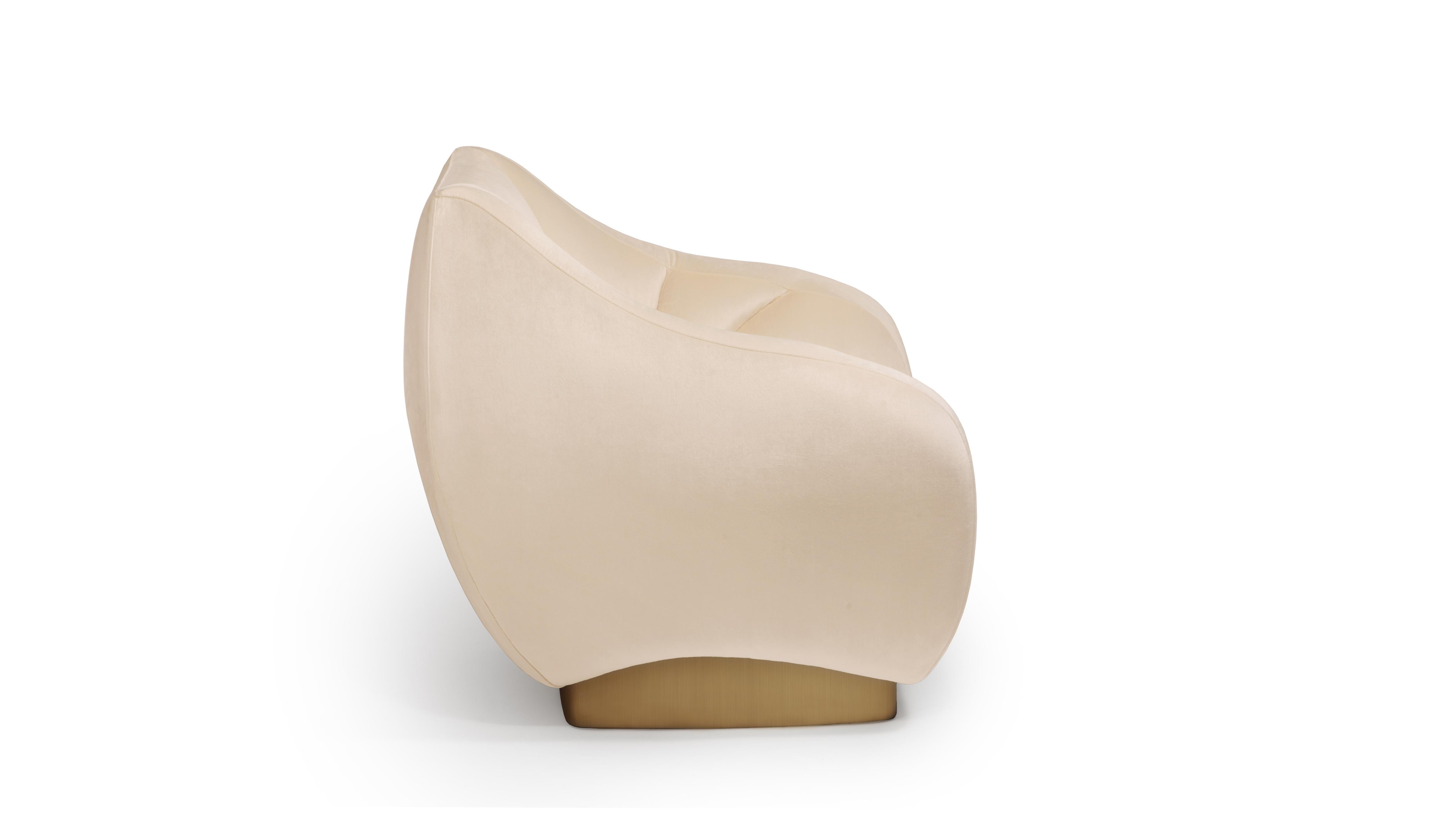 Modern Figueroa Armchair, Velvet & Brass, InsidherLand by Joana Santos Barbosa For Sale
