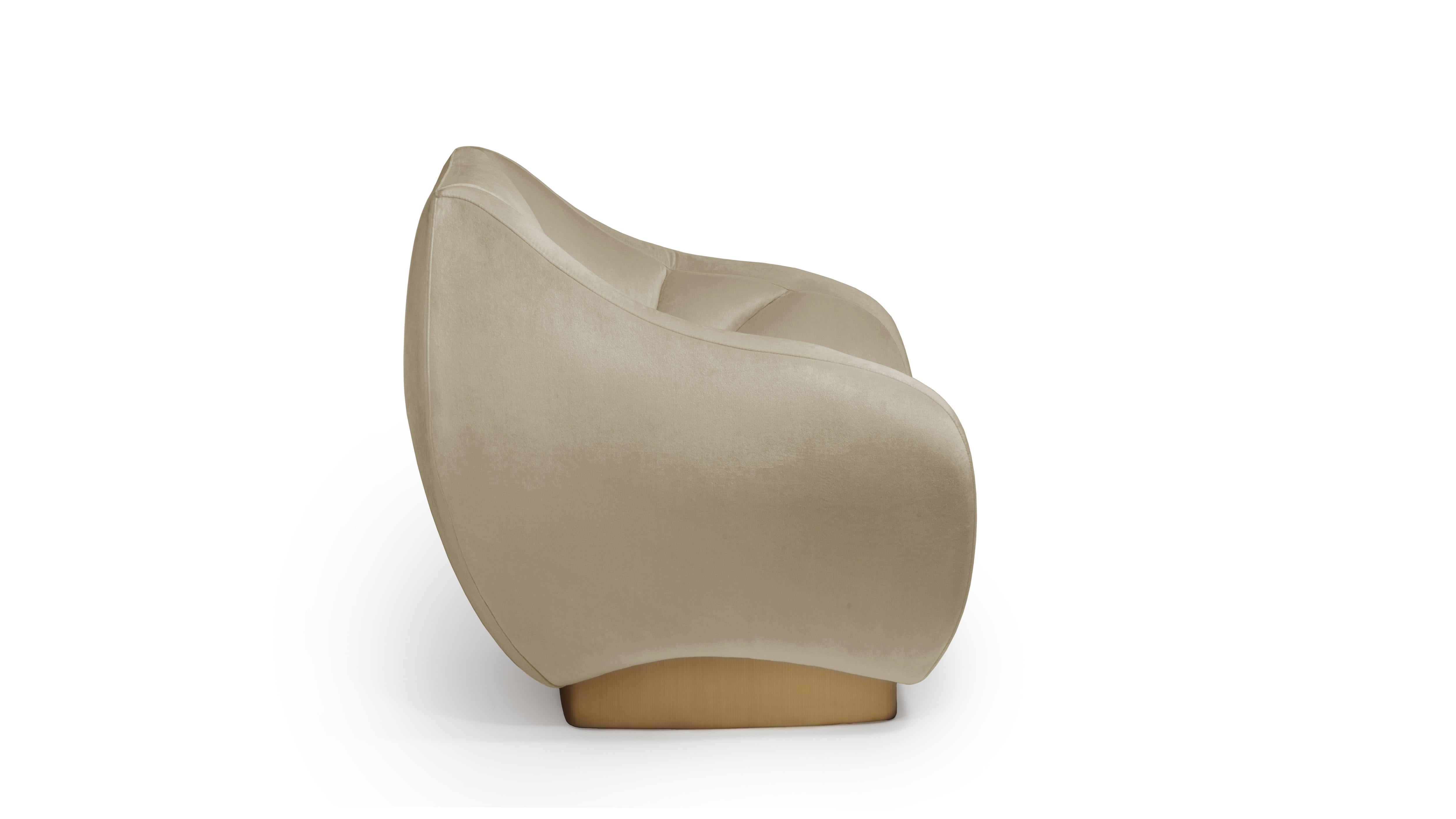 Modern Figueroa Armchair, Velvet & Brass, InsidherLand by Joana Santos Barbosa For Sale