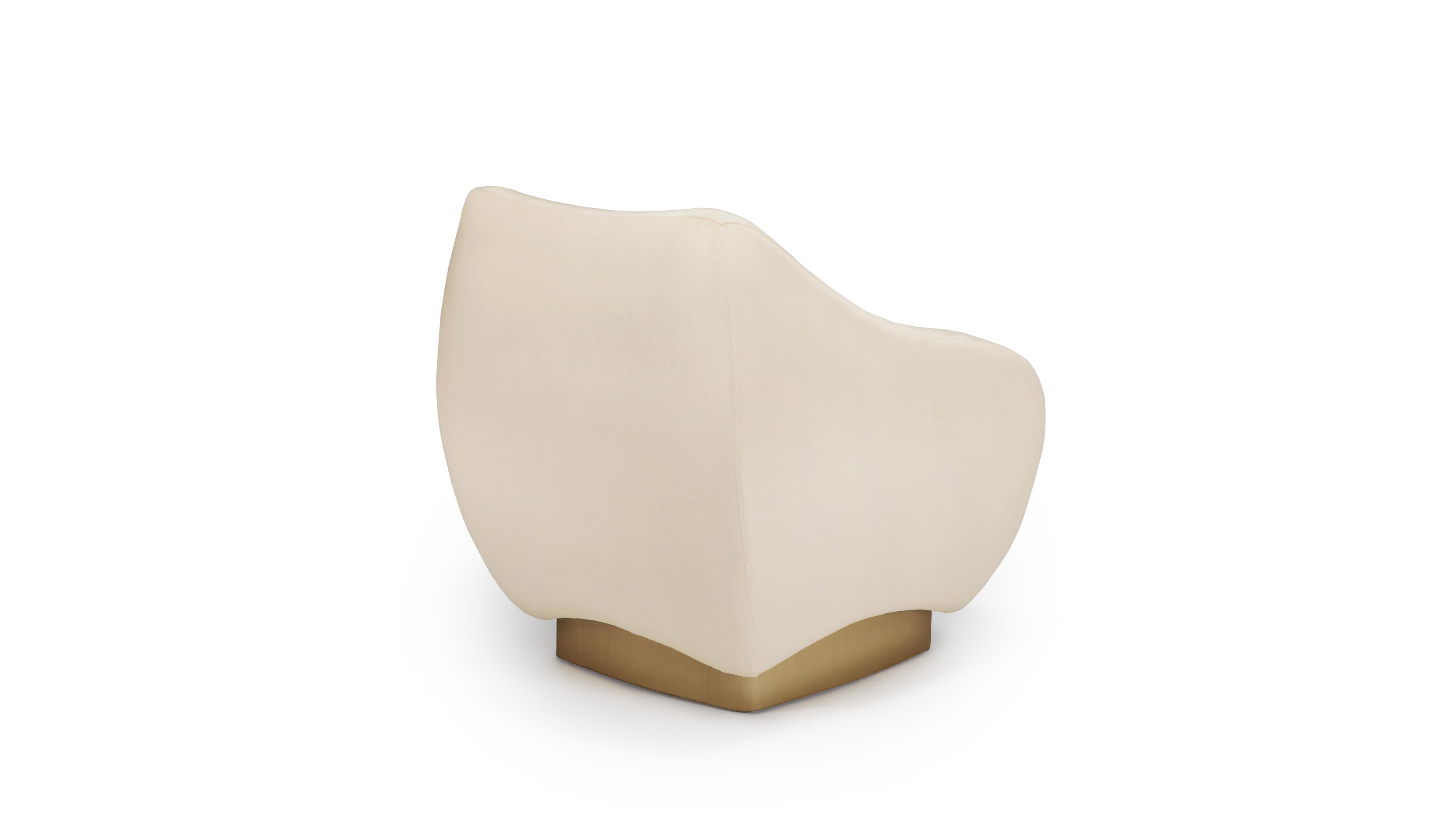 Portuguese Figueroa Armchair, Velvet & Brass, InsidherLand by Joana Santos Barbosa For Sale