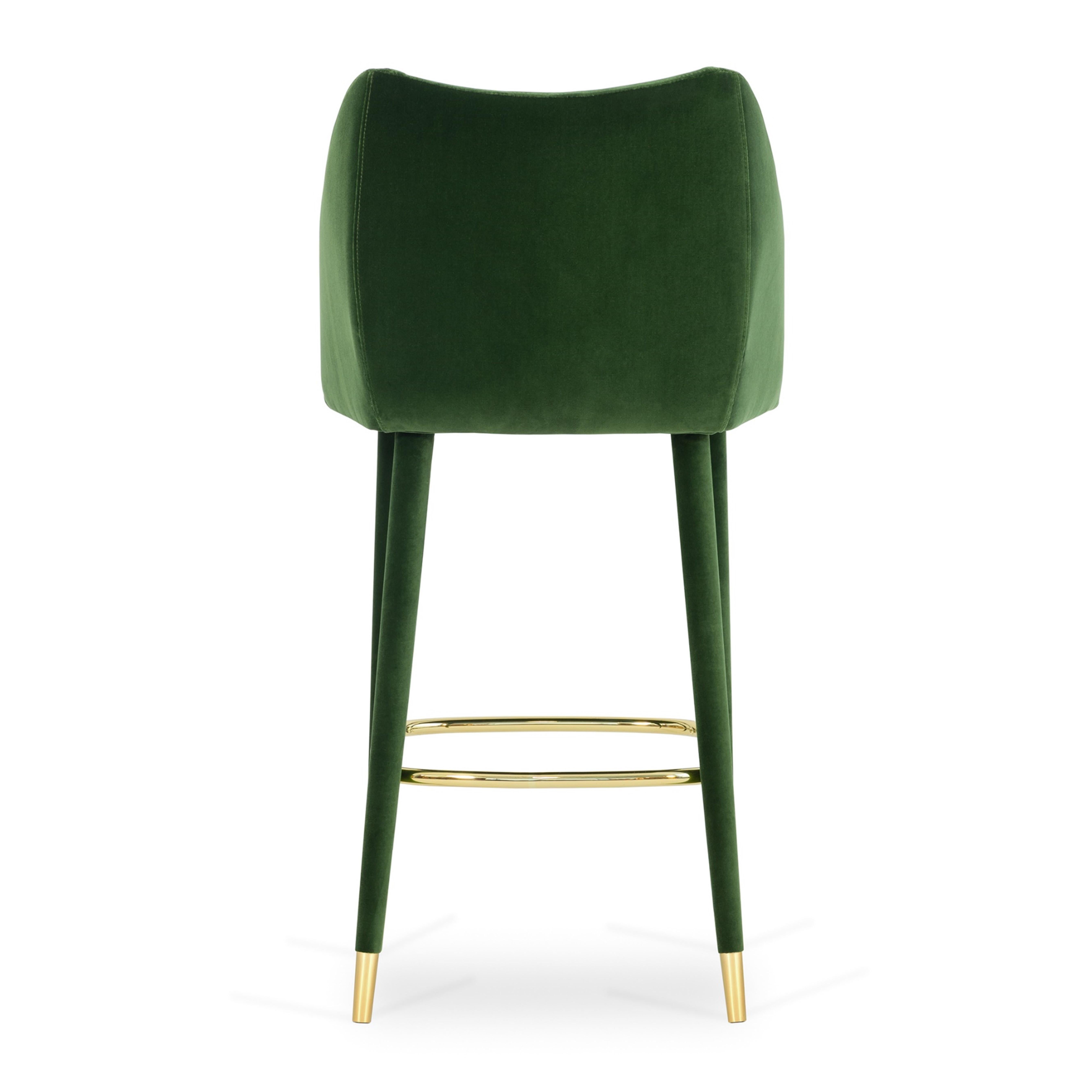 Figueroa Bar Stool, Cotton Velvet & Brass, InsidherLand by Joana Santos Barbosa In New Condition For Sale In Maia, Porto