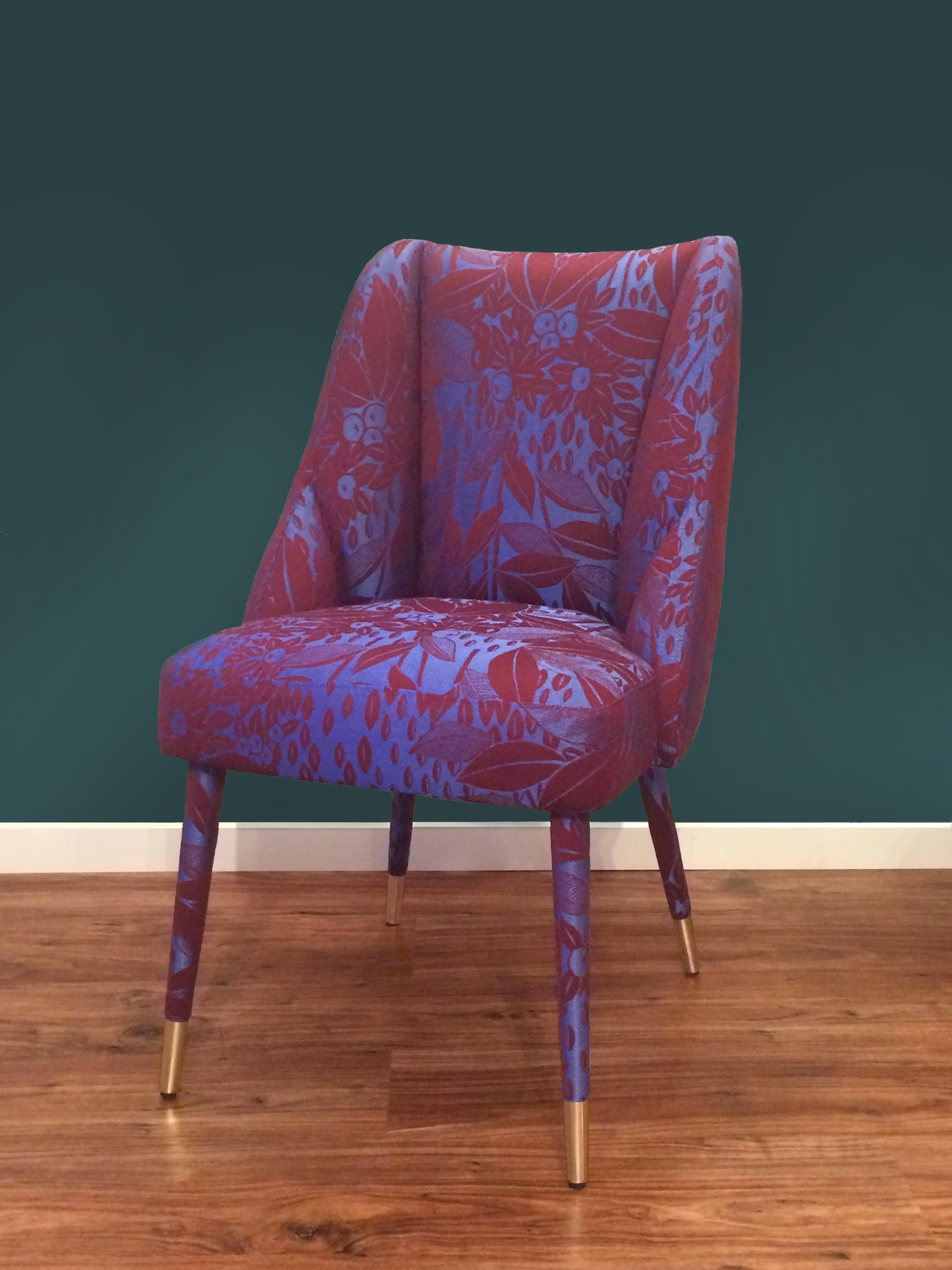 Fabric Figueroa Dining Chair, Veti & Brass, InsidherLand by Joana Santos Barbosa For Sale