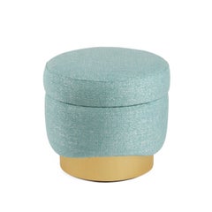 Organic nature-inspired chenille brushed brass Figueroa stool by InsidherLand