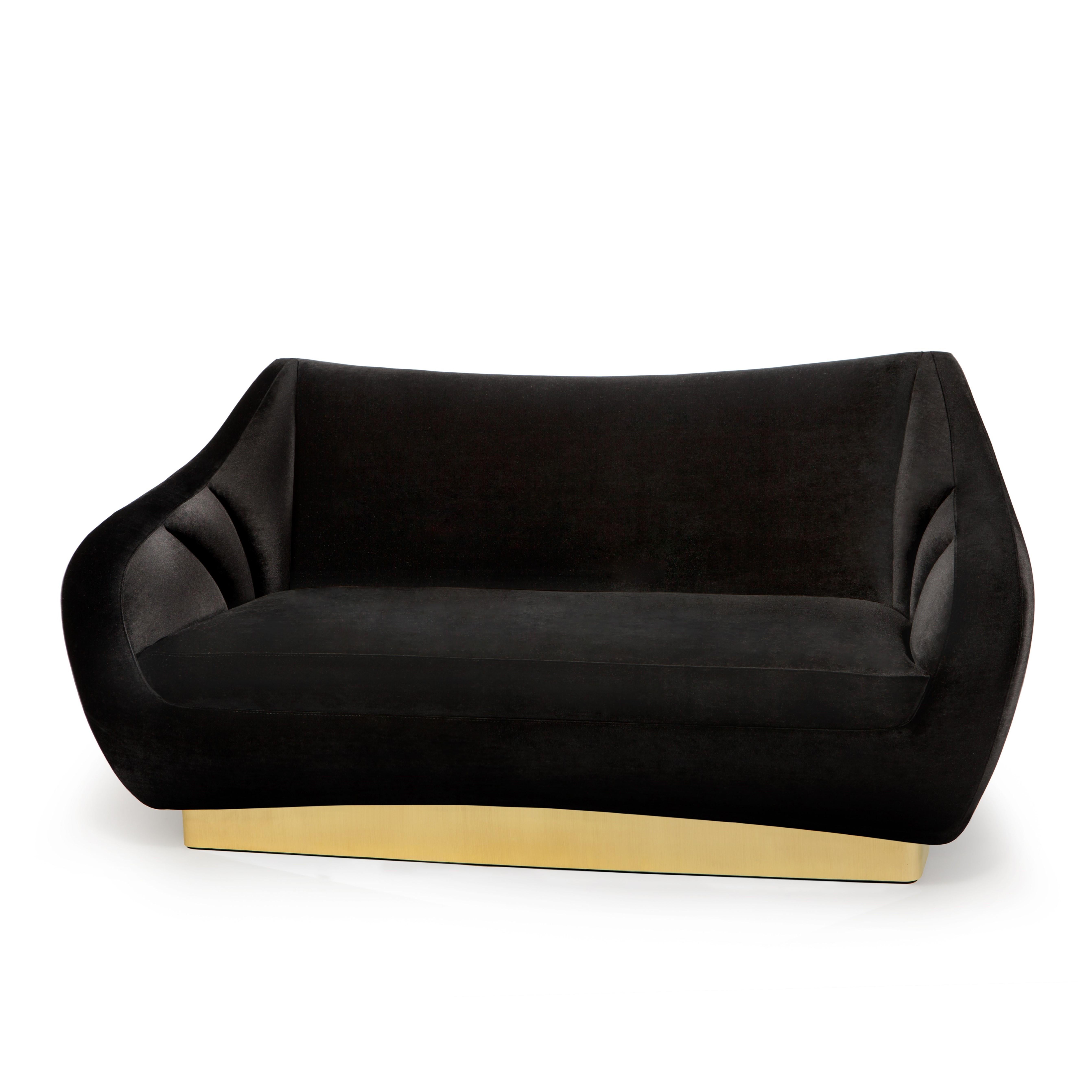 Portuguese Figueroa Two-Seat Sofa, Brass & COM, InsidherLand by Joana Santos Barbosa For Sale
