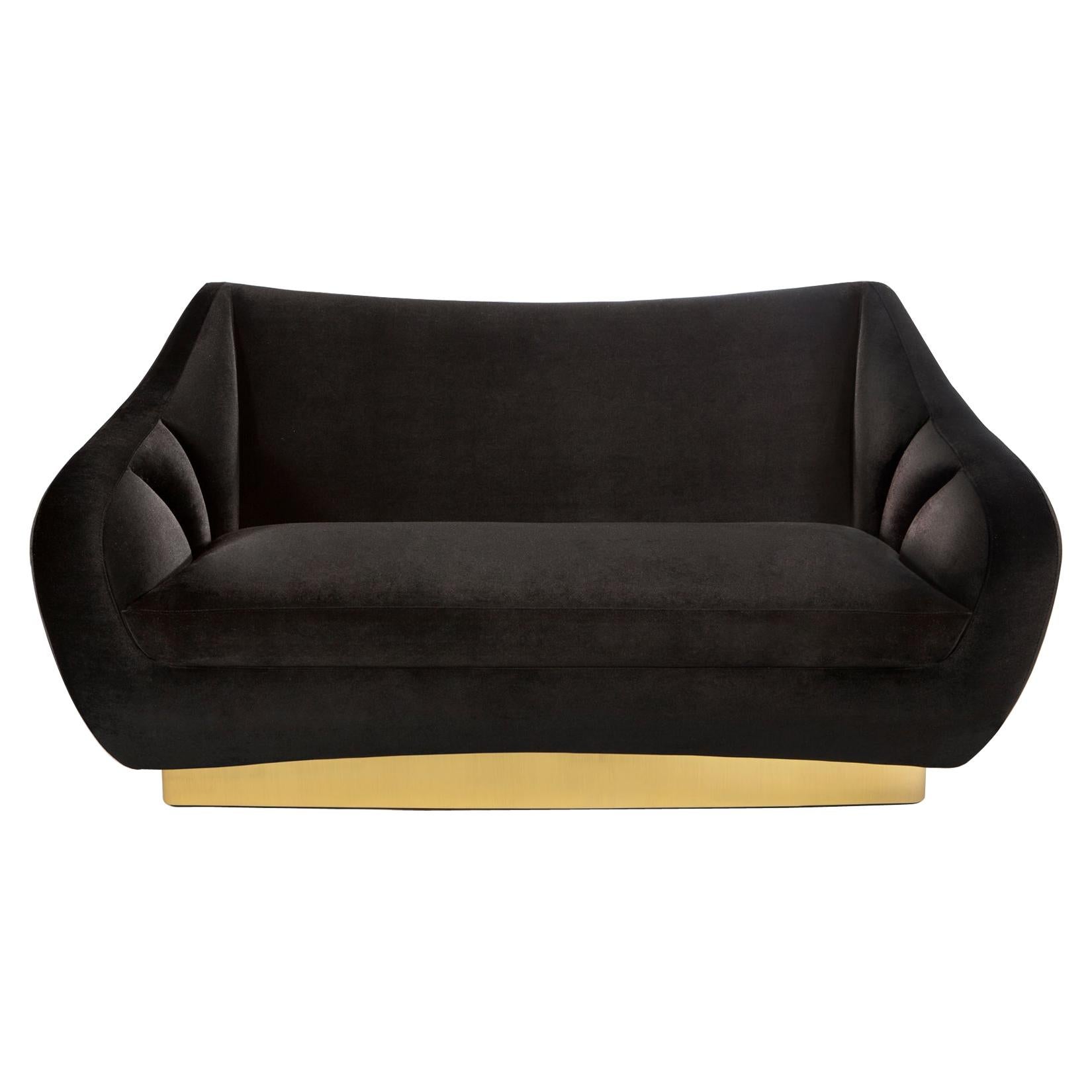 Figueroa Two-Seat Sofa, Velvet and Brass, InsidherLand by Joana Santos Barbosa