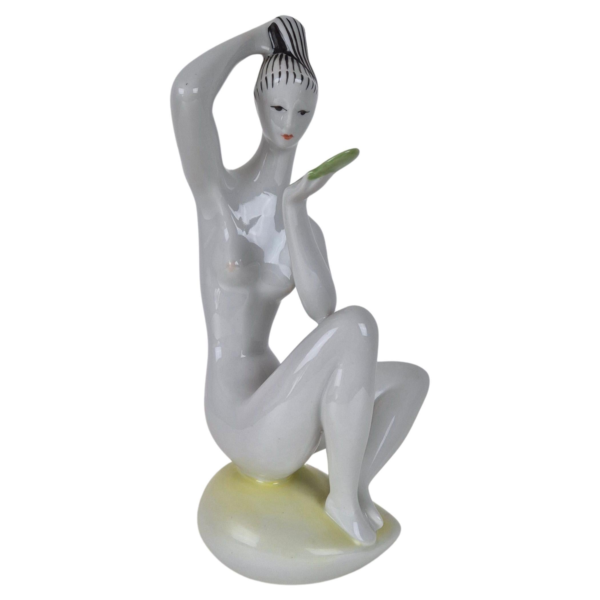 Art Deco Figure " Virgin in the Mirror " - János Török