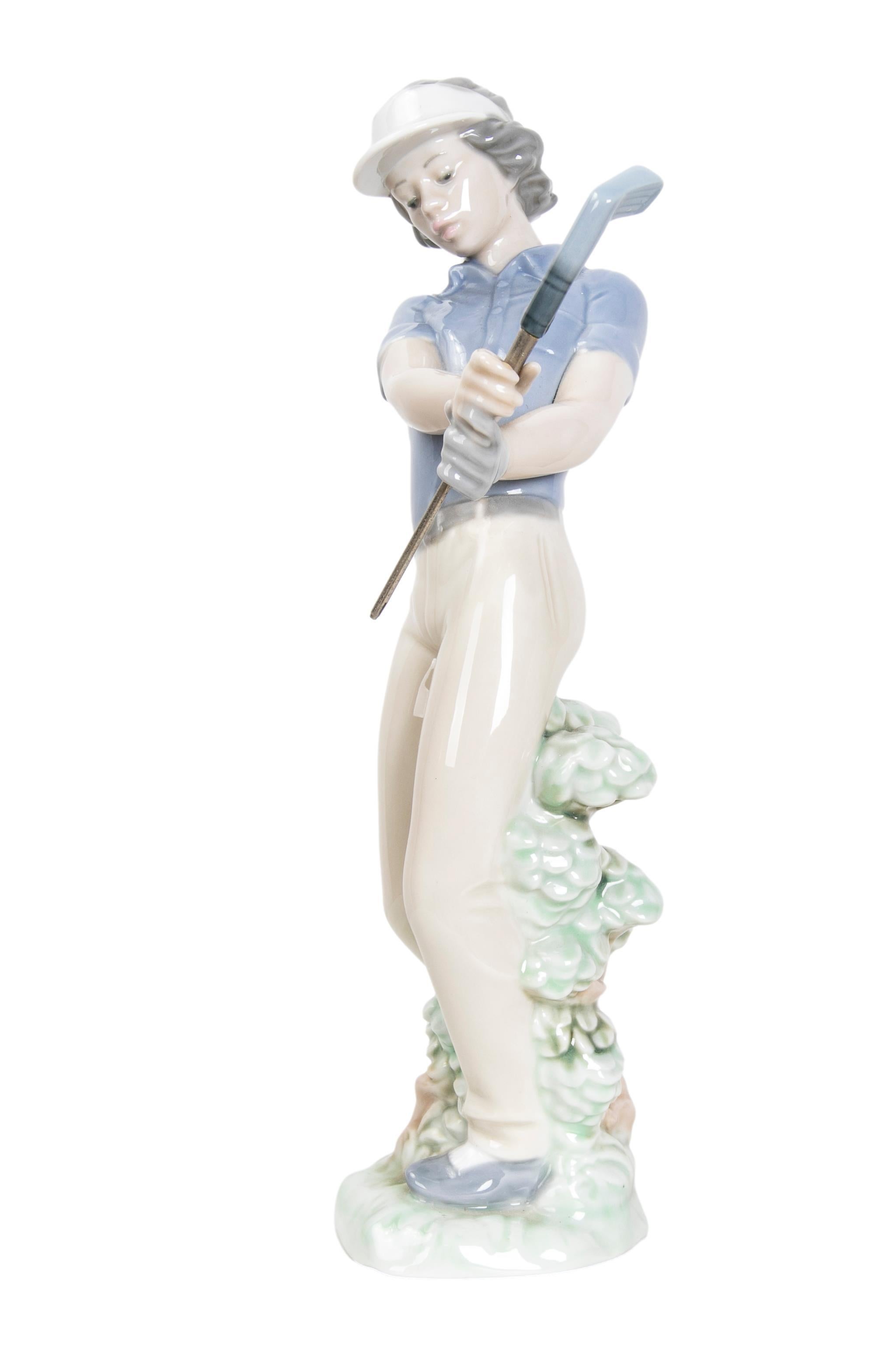 Espagnol Figura de Porcelana de Jugador de Golf, Firmada 1985, Lladro en vente