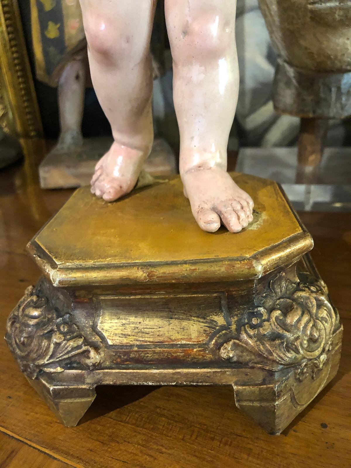 Terracotta Figura di Gesù Bambino in terracotta del XVIII secolo Arte Sacra Devozionale Italiana in vendita