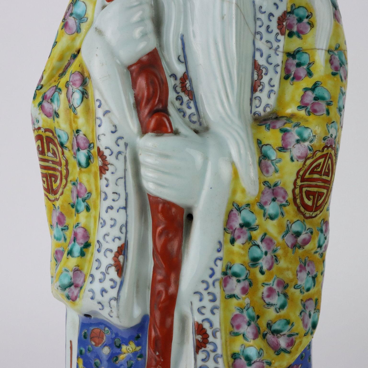 Early 20th Century Figure of Immortal in Porcelain China c. 1925. For Sale
