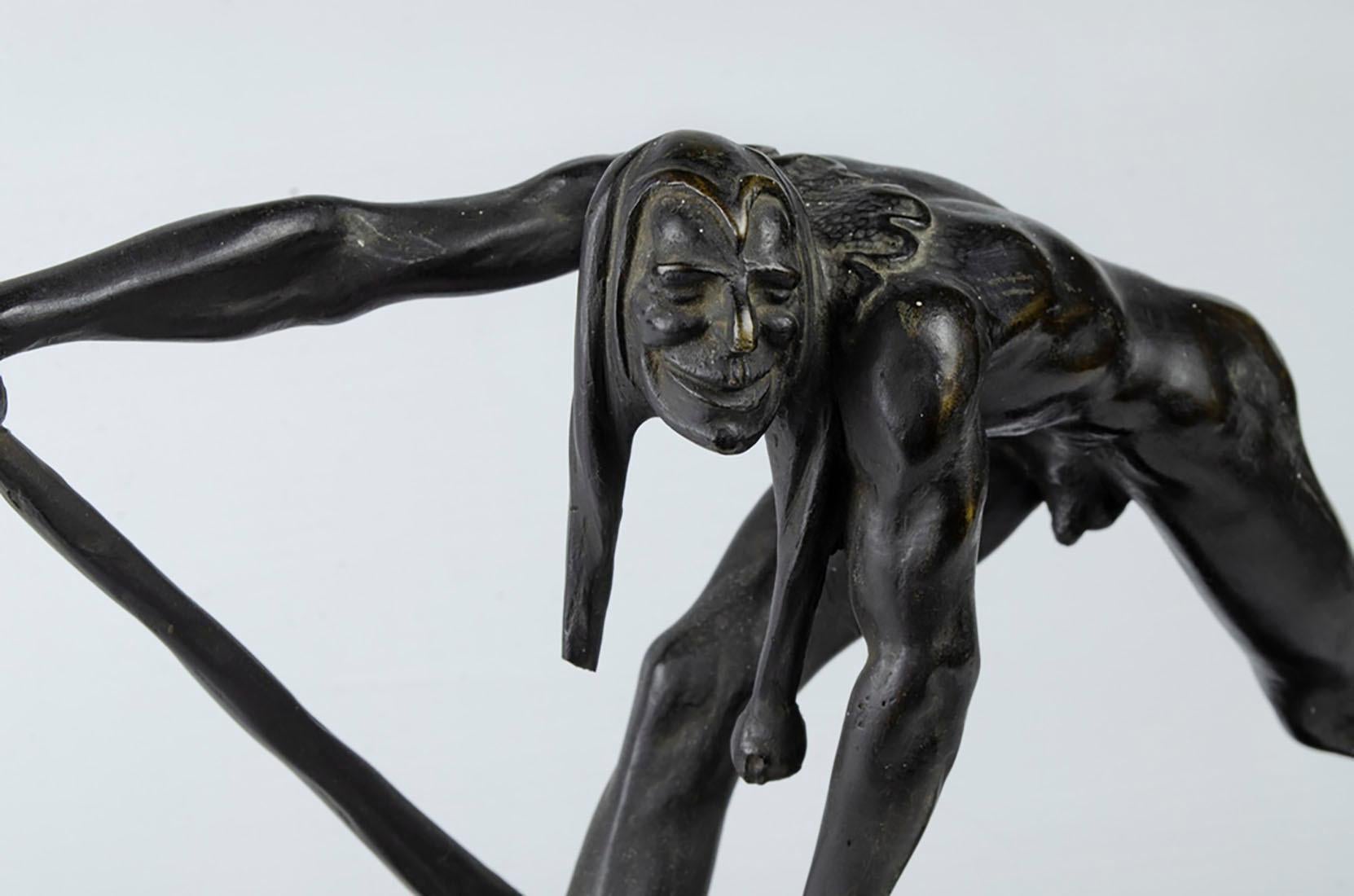 Hand-Crafted Figura en Bronce patinado de Paul Rosanowski 